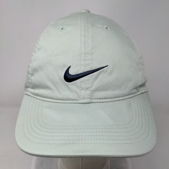 Nike Swoosh Slideback Hat Green OSFM Heritage 86 Dri-Fit Leather Strap - Picture 2 of 8